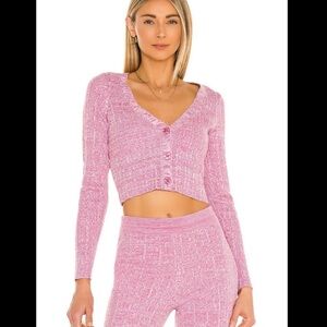 NWOT Lovers and Friends Mckenna Cardigan Top in
Marled Pink